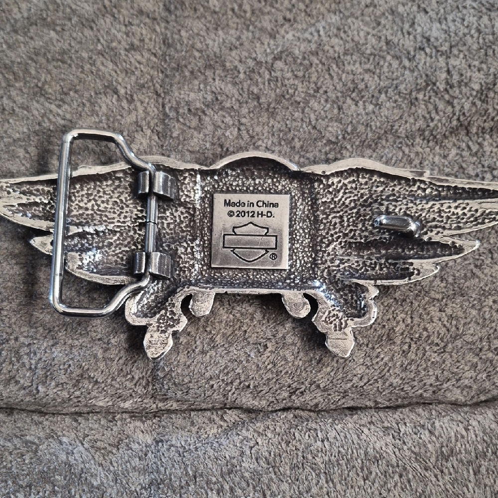 Harley-Davidson Willie G Silver Winged Skull Belt Buckle - Picture 2 of 3